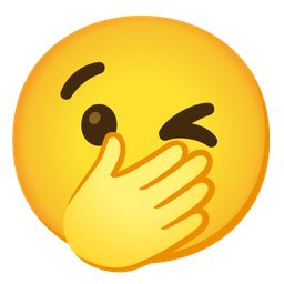 Face with open eyes and hand over mouth and Winking face