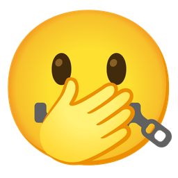 face with open eyes and hand over mouth and zipper-mouth face