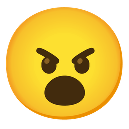 Face with open mouth and Angry face