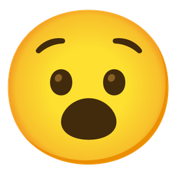 Face with open mouth and Anguished face