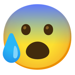 Face with open mouth and Anxious face with sweat