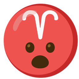 Face with open mouth and Aries