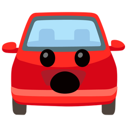 Face with open mouth and Automobile