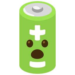 Face with open mouth and Battery