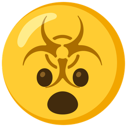 Face with open mouth and Biohazard