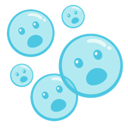 Face with open mouth and Bubbles