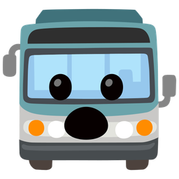 Face with open mouth and Bus