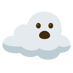 Face with open mouth and Cloud