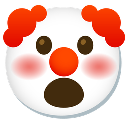 Face with open mouth and Clown face