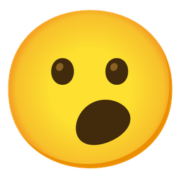 Face with open mouth and Confused face