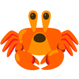 Face with open mouth and Crab