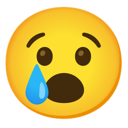 Face with open mouth and Crying face