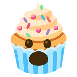 Face with open mouth and Cupcake