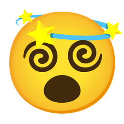 Face with open mouth and Dizzy