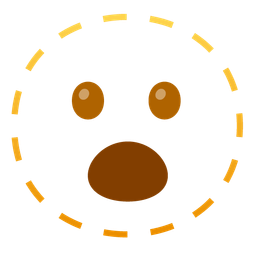Face with open mouth and Dotted line face