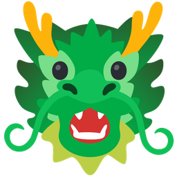 Face with open mouth and Dragon