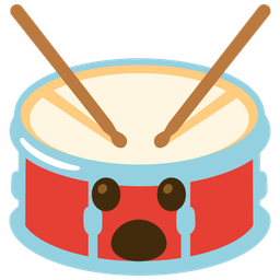 Face with open mouth and Drum