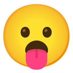 Face with open mouth and Face with tongue