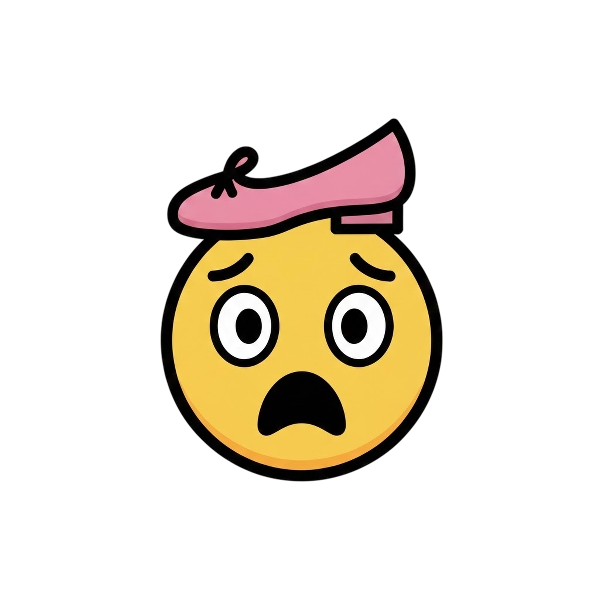 Face with open mouth and Flat shoe