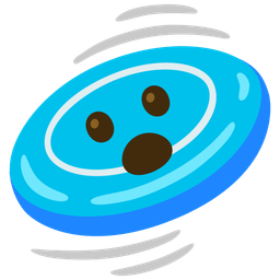 Face with open mouth and Flying disc