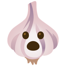 Face with open mouth and Garlic