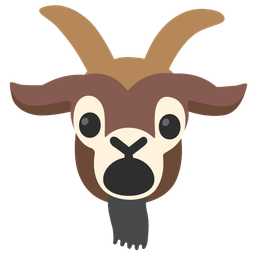 Face with open mouth and Goat