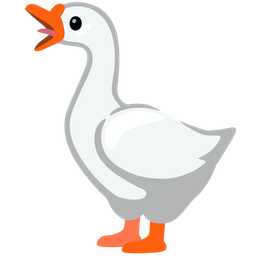 Face with open mouth and Goose
