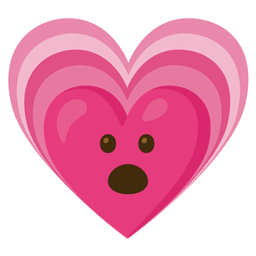 Face with open mouth and Growing heart