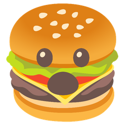 Face with open mouth and Hamburger