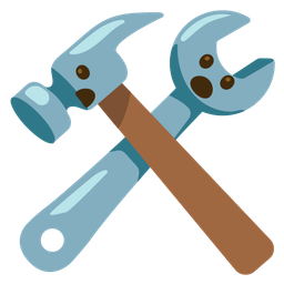 Face with open mouth and Hammer and wrench