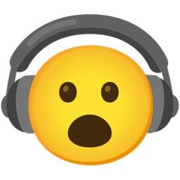 Face with open mouth and Headphone