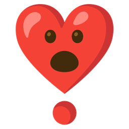 Face with open mouth and Heart exclamation