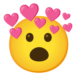 Face with open mouth and Heart with arrow