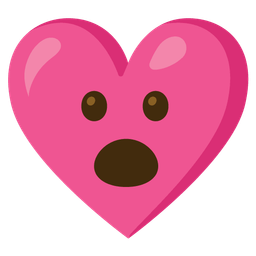 Face with open mouth and Heart with ribbon