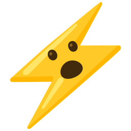 Face with open mouth and High voltage