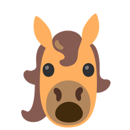 Face with open mouth and Horse
