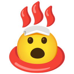 Face with open mouth and Hot springs