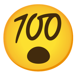 Face with open mouth and Hundred points