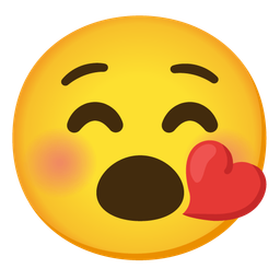 Face with open mouth and Kissing face with closed eyes