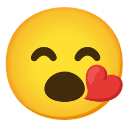 Face with open mouth and Kissing face with smiling eyes