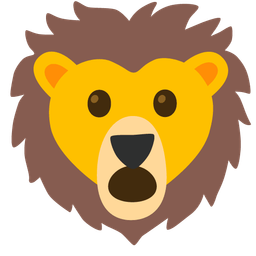 Face with open mouth and Lion