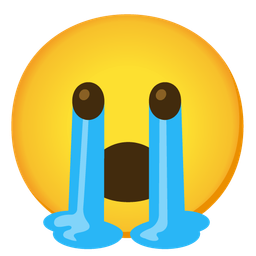 Face with open mouth and Loudly crying face