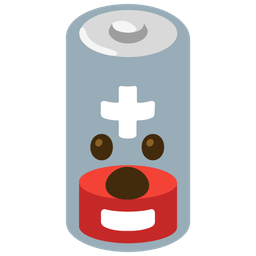 Face with open mouth and Low battery