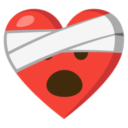 Face with open mouth and Mending heart