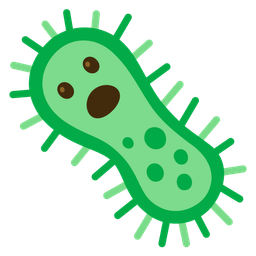 Face with open mouth and Microbe