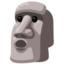 Face with open mouth and Moai