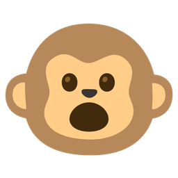 Face with open mouth and Monkey face