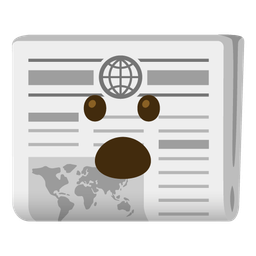 Face with open mouth and Newspaper