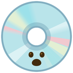 Face with open mouth and Optical disk