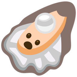 Face with open mouth and Oyster